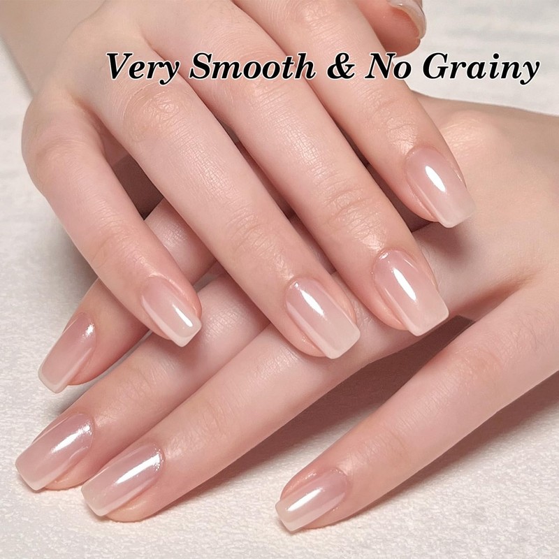 Polvo de uñas cromado blanco Aurora – Brillo espejo para