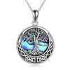 YAFEINI Tree of Life Necklace 925 Sterling Silver Abalone Shell