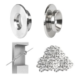 Muzata 40 Pack 1/8" 30 Degree Angle Wheel Cable Railing Grommets ONLY for Angle 1/8" 5/32" 3/16" Wire Rope T316 Stainless Steel Protector Sleeves Deck Cable Railing Hardware Kit Metal Posts CR79