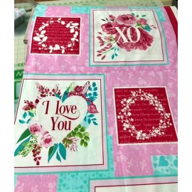 Henry Glass & Co. Love Letters Fabric Panel by Henry Glass