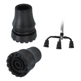 PATIKIL Quad Cane Tips 5/8 Inch, 2 Pcs Non-Slip Rubber Walking Cane Accessories Replacement Foot for Standing Stick Women Men Seniors, Black(Style 4)