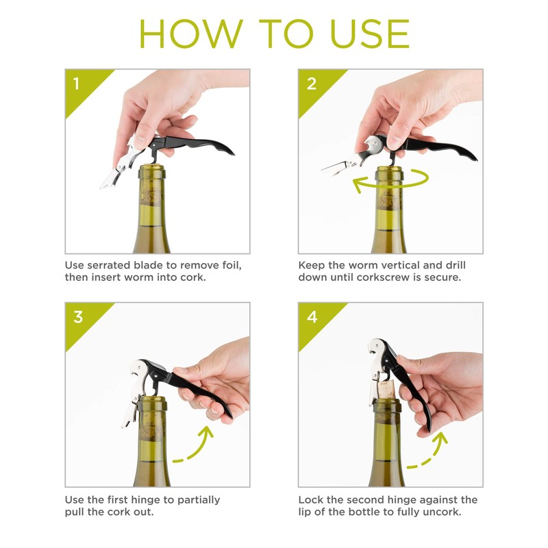 True Fabrications 2228 TF Doubled Hinged Corkscrew, White, Small