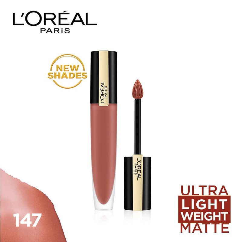 L’Oréal Paris Rouge Signature Liquid Lipstick, Matte, 147 Maple Orange,