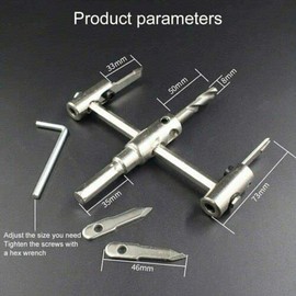 Boxonly Hole Saws Drill Bit Round Cutting Wood Cutter 40-200mm Adjustable Circle Hole Cutter Hole Saw for Woodworking