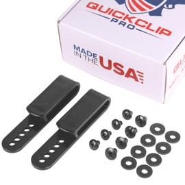 QuickClip Pro Holster Clips Grip Hook Fit 1.5'' & 1.75'' Belt - 5 Pre-Drilled Hole Tuckable Clip for IWB OWB Kydex, Leather, Hybrid Holster Making - Holster Sheath Grip Hook with Hardware (4)