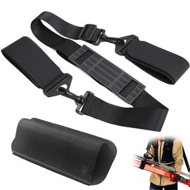 IKOPFLN Universal Ski Carry Strap – Adjustable Carry Handle for Ski and Ski Poles – with Ski Pole Holder Ski Shoulder Strap with Padded Velcro Fastener – Ergonomic Ski Carrier Handle