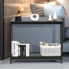 Giantex Console Table 2-Tier with Storage Shelf,X-Design Bookshelf Narrow Accent