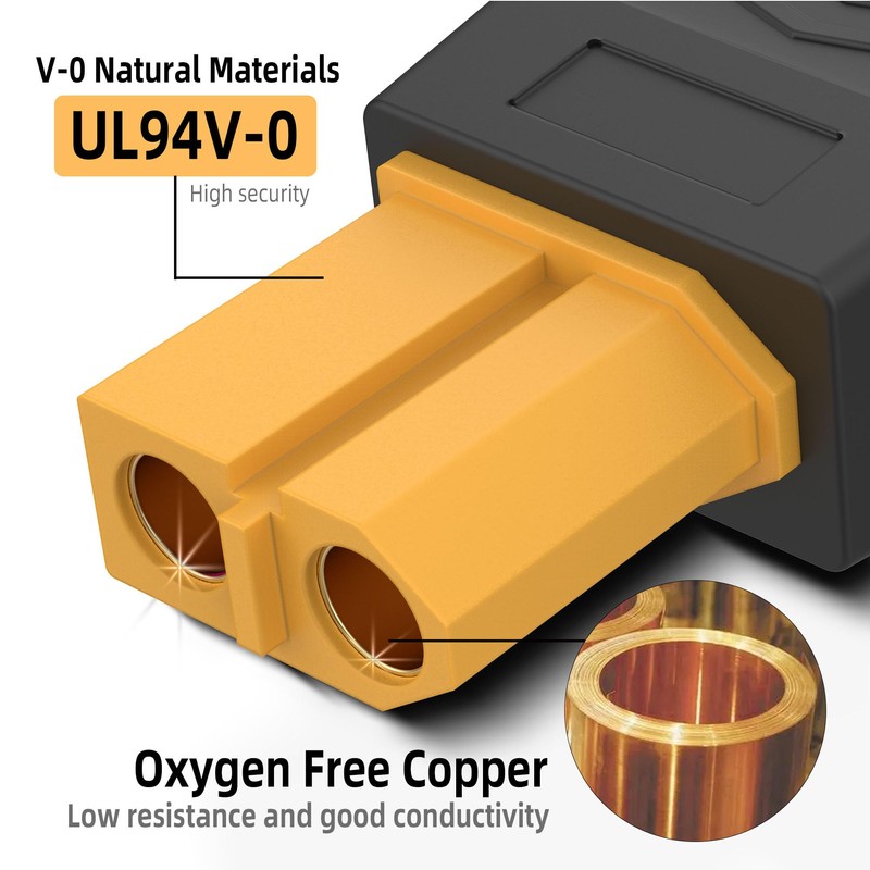 6.6FT DC5521 Male to XT60 Female Power Cord DC Connector