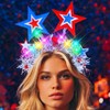 Kesvb Light Up 4th of July Headband LED Star Hairband