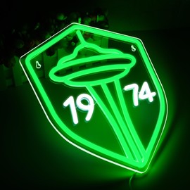 Soccer Neon Sign for Wall Decor Seattle Sport LED Sign Soccer Team Logo Neon Light for Garage Decor Man Cave Dormitory Bar Club Shop Birthday Gifts for Soccer Fans USB Powered(ZKXD220)
