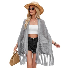 Women Casual Shawl Wraps Soft Knitted Wrap Fashion Shawl Sweater Scarf with Fringes Pocket Warm Soft Scarves