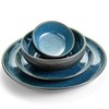 Sango Resona 16-Piece Blue Stoneware Dinnerware Set – Service for