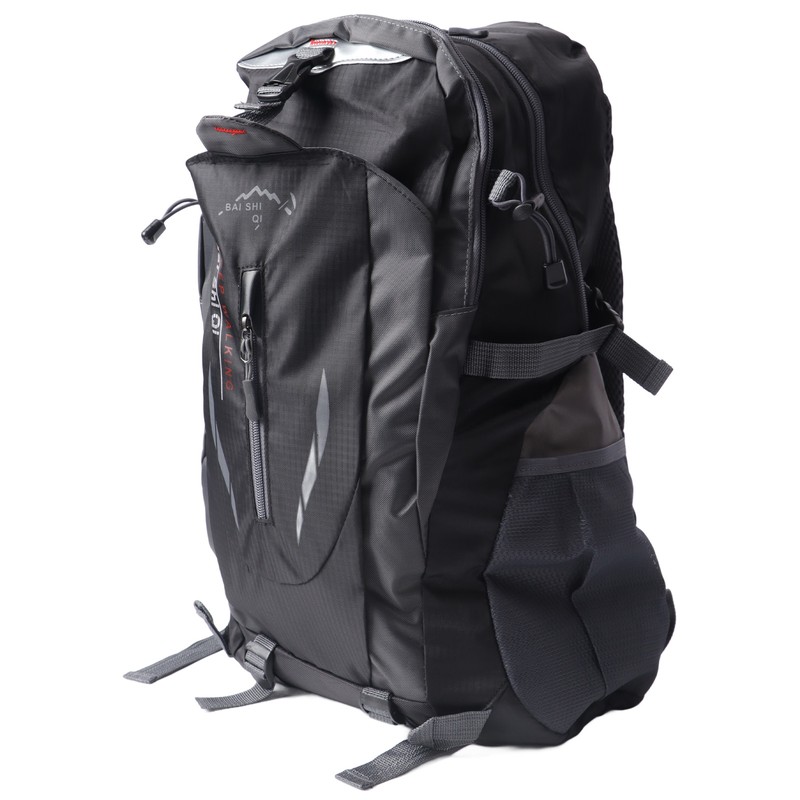 Black Outdoor Backpack Nylon Lightweight Water Repellent Hiking Sports Backpack
