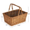 Household Essentials Woven Market Basket, Handwoven Willow Weave, Stylish Handles