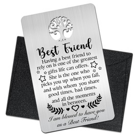 Mhfpl To My Best Friend Wallet Card, Engraved Metal Wallet Insert Card for Best Friend, Friendship Gifts for BFF, Female Friendship Gifts for Besties- I Am Blessed To Have You As a Best Friend