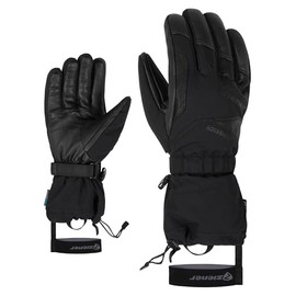 Ziener Men's GAIKU Ski Gloves/Winter Sports | Waterproof, Long Cuff, Wool, Black, 10.5
