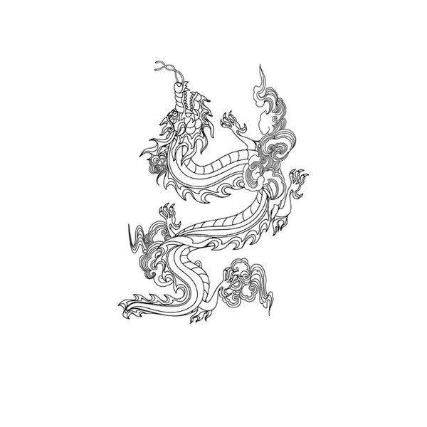 kobench Semi Permanent Tattoos,Dragon Flying In The Clouds - K197