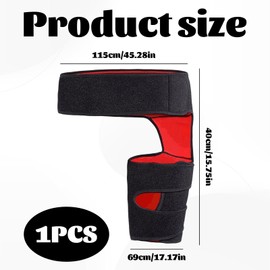 Hip Support for Women and Men,Hip Brace with Good Air Permeability,Thigh Support Can Relieve Discomfort During Exercise (Black Red)