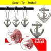 ZILucky Set of 12 Anchor Shower Curtain Hooks Decorative Home