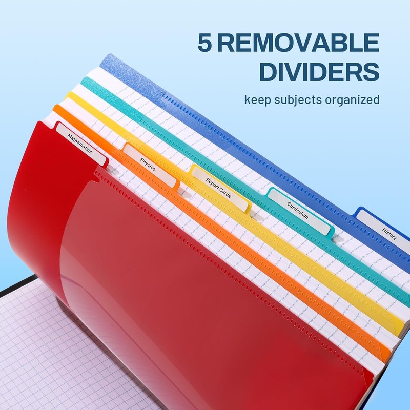 SUNEE 5 Subject Graph Paper Notebook - 400 Pages, 9"x11",