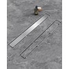HTOH Shower Drain Offset for Bathroom: 18-Inch Brushed Nickel Linear