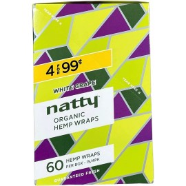 Natty Full Width Wraps 15 Packs Per Box 4 Wraps Per Pack (White Grape)