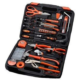 Edward Tools Harden 63 Piece Tool Set with Tool Box - Portably Handyman Tool Kit for Home, Dorm - Includes Essentials: Hammer, Screwdrivers, Wrenches, Pliers, Saw, Knife, Nails, Etc