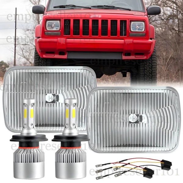 Unbranded 7x6" LED HEADLIGHT LAMP 7"x 6" DRL W-bulbs fits