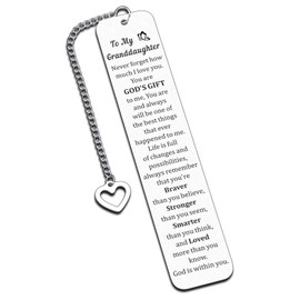 Stocking Stuffers for Teen Girls 16-18 Granddaughter Gifts from Grandma, Grand Daughter Gifts, Christmas Gifts for Granddaughter, to My Granddaughter Cute Bookmarks, Girls Bookmark for Granddaughter