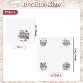 Houuqe 120pcs Floral Book Club Cocktail Napkins, Book Lovers Gifts 5 x 5 Inches Disposable Beverage Book Party Paper Napkins for Reading Themed Library Reading Party Supplies