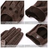 Harssidanzar Men's Leather Driving Gloves, Soft Unlined Gloves, GM026CA, Saddle,