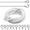 White Net Voile Curtain Wire Cord Including Hooks & Eyes