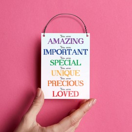 Dorothy Spring You Are Amazing Important Special Unique Precious Loved Inspirational Quote Wall Metal Small Plaque Sign Inspirational Friendship Gift Size 4x3 inch
