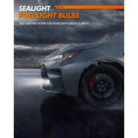 SEALIGHT 9005 H11 Fog Light Bulbs Combo with 1200 Feet High Visibility, 60,000LM Super Bright H11/H8 9005/HB3 Lights Bulbs, Plug and Play, Pack of 4