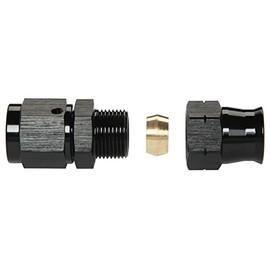 Podavelle 6AN Female Flare to 3/8 Inch Fuel Hardline Tube Adapter Fitting Connector Straight Aluminum Black