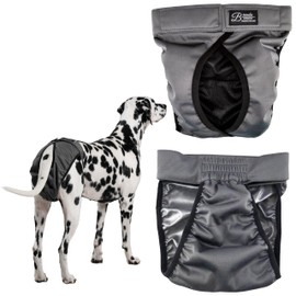 FINNERO Brenda Reusable Dog Diaper, Leak-Proof, Adjustable, Heat & Incontinence Protection, S – Gray