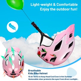SIFVO Kids Bike Helmet for Boys & Girls Ages 3-5-8-14,Lightweight Adjustable Bicycle Helmet with Visor & Reflective Strap，CPSC Certified for Cycling, Skating, Scooters, from Toddler to Youth，2 Sizes