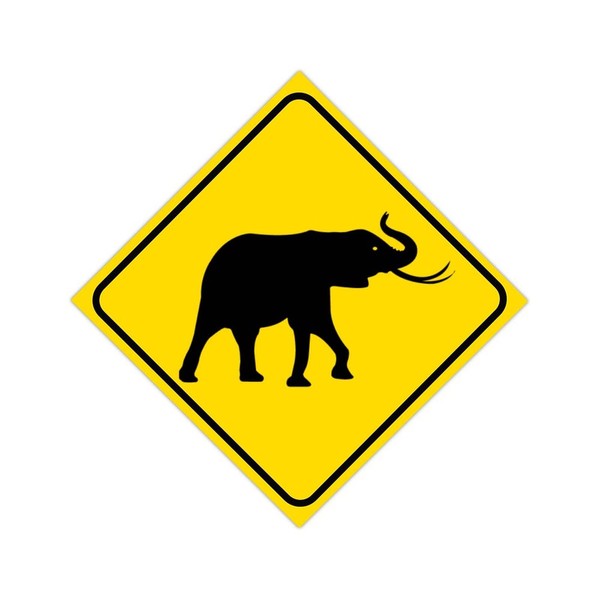 Alioyoit Caution Elephant Crossing Xing Metal Sign Beware of Elephant