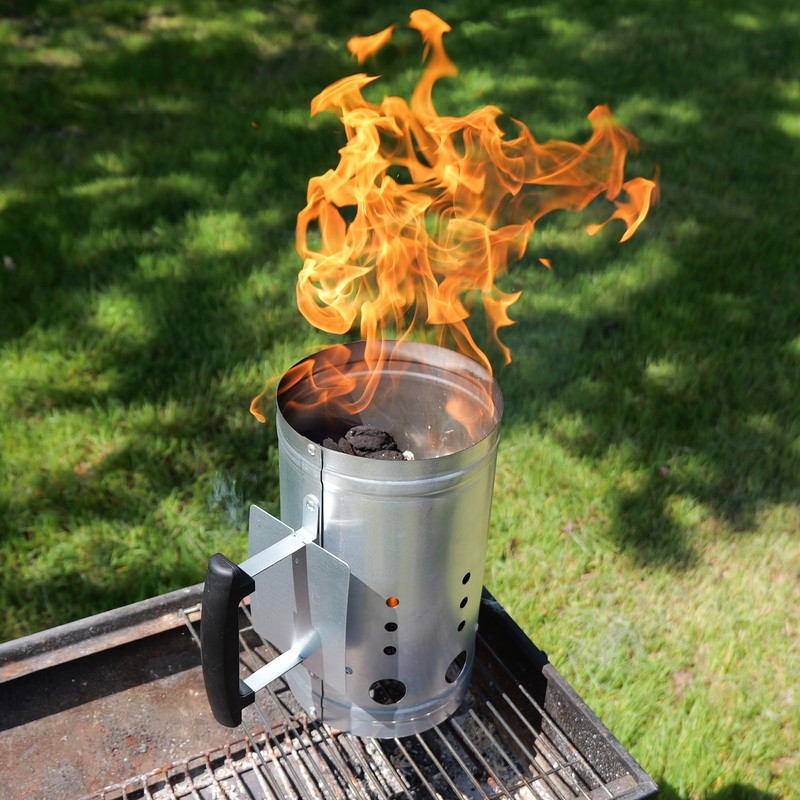 Navoys Barbecue Chimney Starter – Charcoal Quick-Light Kit with Safety