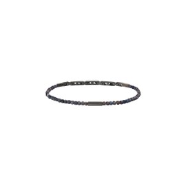 Breil, Priam Collection Men's Steel Bracelet Gun Colour with Central Element and Luminous Gemstones, Adjustable Length 17-22 cm, Gift Idea for Men, Taglia, One size fits all, Stainless Steel