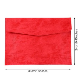 Enyuwlcm PU Leather A4 File Folder Document Holder Waterproof Portfolio Envelope Folder Case with Snap Closure Red