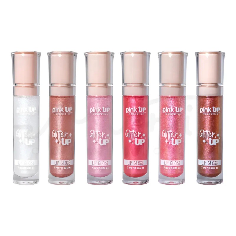 Lip Gloss Pink Up Glitter Up Brillo Hidratante Kit 6pzs