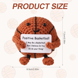 TOYMIS Positive Basketball, Crochet Basketball Mini Doll, Basketball for Emotional Support, Positive Gift, Emotional Support Gift for Children and Adults