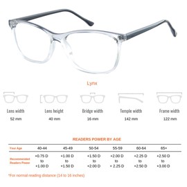 ProEyes-Lynx, Lectores de Bloqueo de Luz Azul Progresiva, Lente de Resina Antirreflectante, Lente Superior con 0 Encendido (Rojo, 2.75)