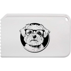 Azeeda 'Maltese Dog with Glasses' Plastic Ice Scraper (IC00037036)