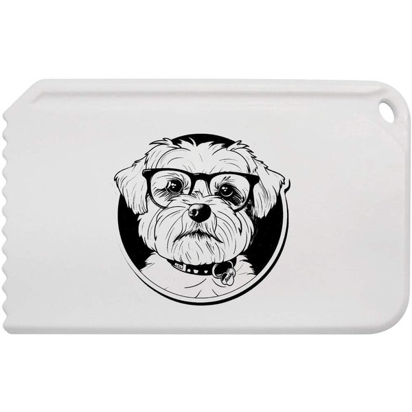Azeeda 'Maltese Dog with Glasses' Plastic Ice Scraper (IC00037036)