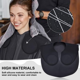 AISEELY - Collar grande para cortar el cabello, cuello guía de corte de pelo, capa impermeable de silicona, para peluquería, peluquería, peluquería, coloración del cabello, color negro