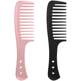 Set of 2 Professional Styling Combs – Versatile Pink and Classic Black Hairdresser's Tools for Precision Styling & Sectioning
