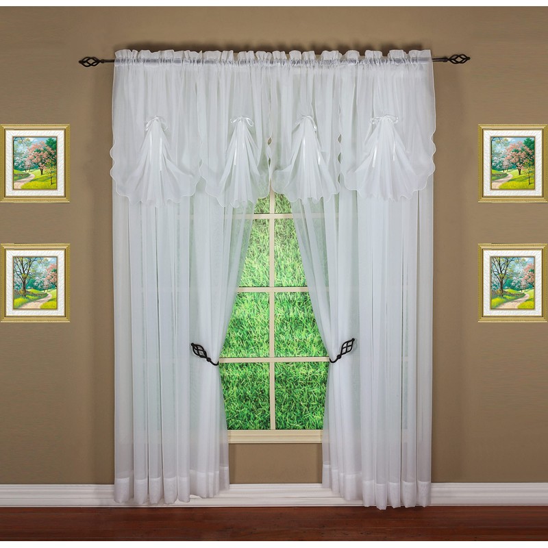 Today's Curtain Emelia Original Voile Panel 63", White, 60"W x
