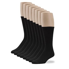 No nonsense mens Cushion Crew Sock 8 Pair Pack, Black, One Size